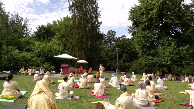 Practising in the garden